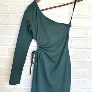 Hello Molly Teal One-Shoulder Dress